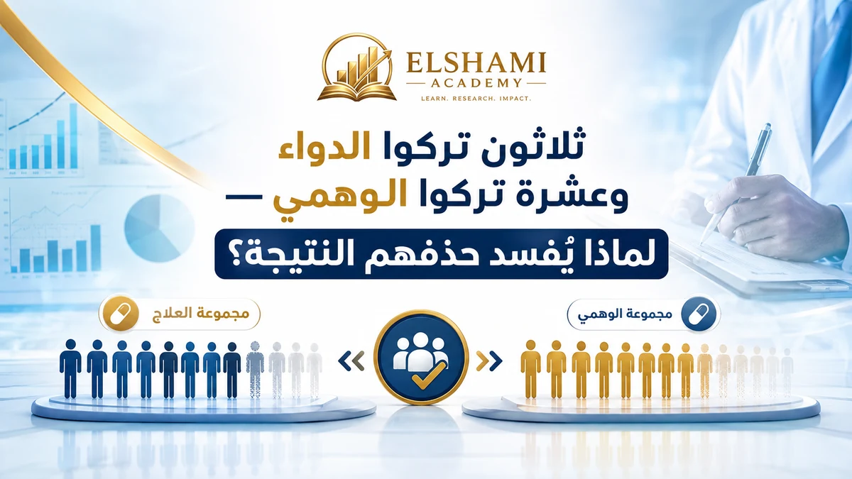 ثلاثون تركوا الدواء وعشرة تركوا الوهمي — لماذا يُفسد حذفهم النتيجة؟ — أكاديمية الشامي