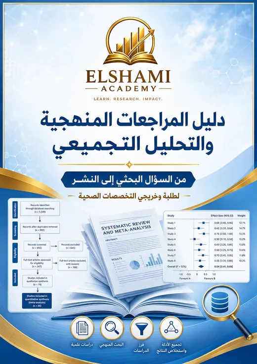 غلاف دليل المراجعات المنهجية والتحليل التجميعي